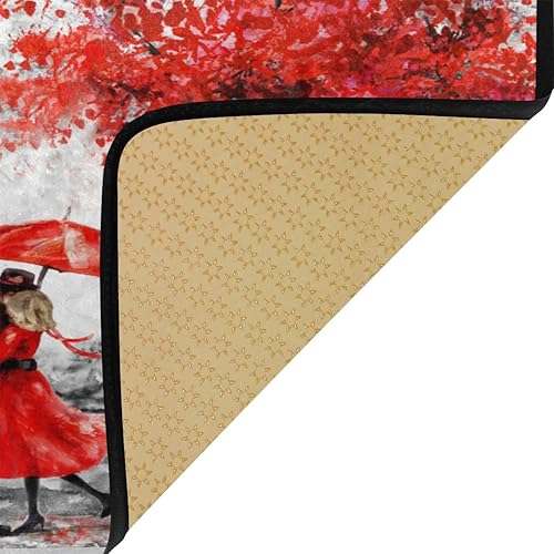 Miniatura 6 de París - Tapete largo con diseño de torre Eiffel, color arce, lavable, tapete de cocina, tapete para sala de estar, interior, exterior, baño, entrada