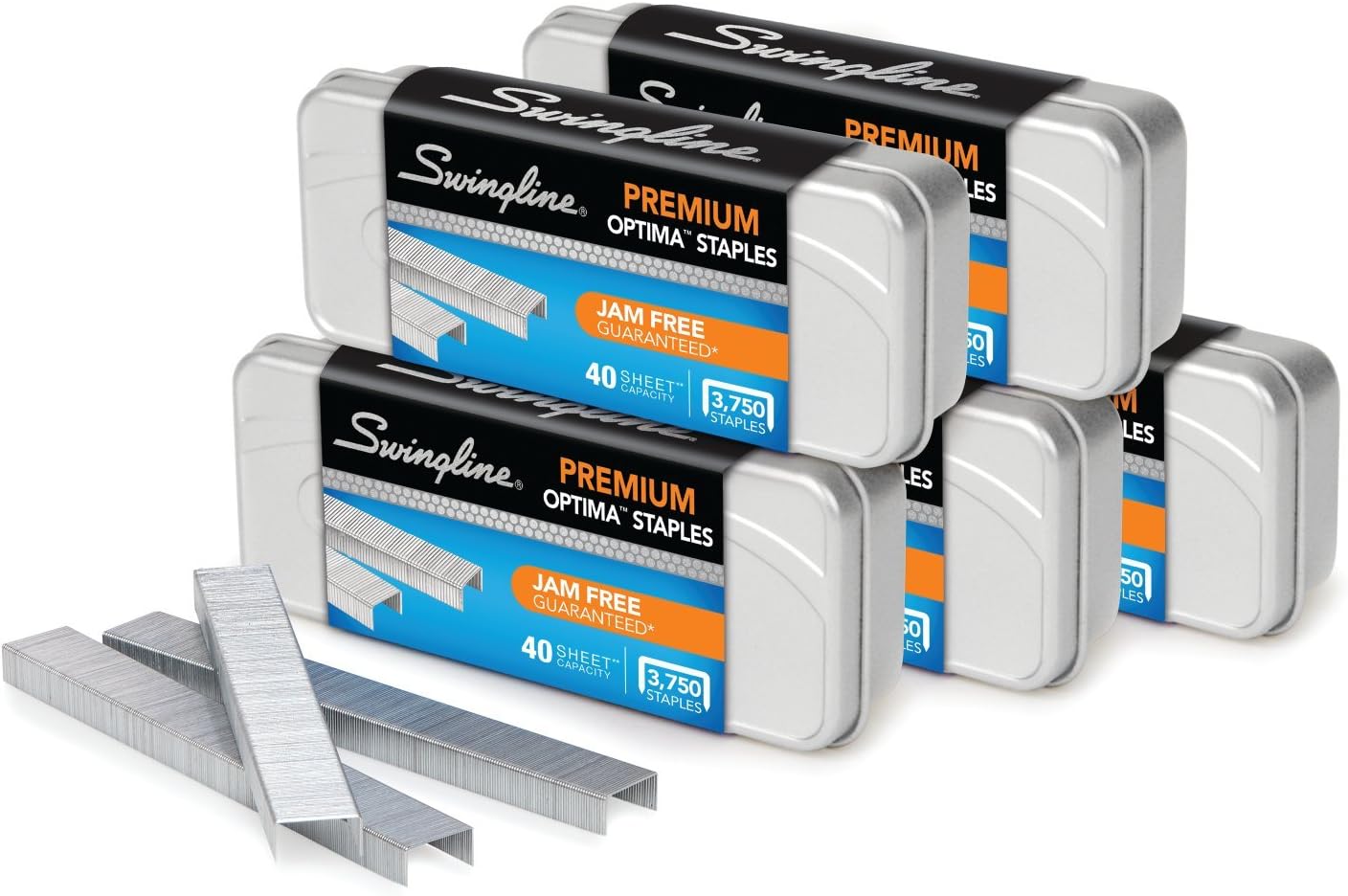 Swingline Staples, Optima, Premium, 1/4" Length, Jam Free, 210/Strip, 3750/Box, 20 Pack (S7035556CS)