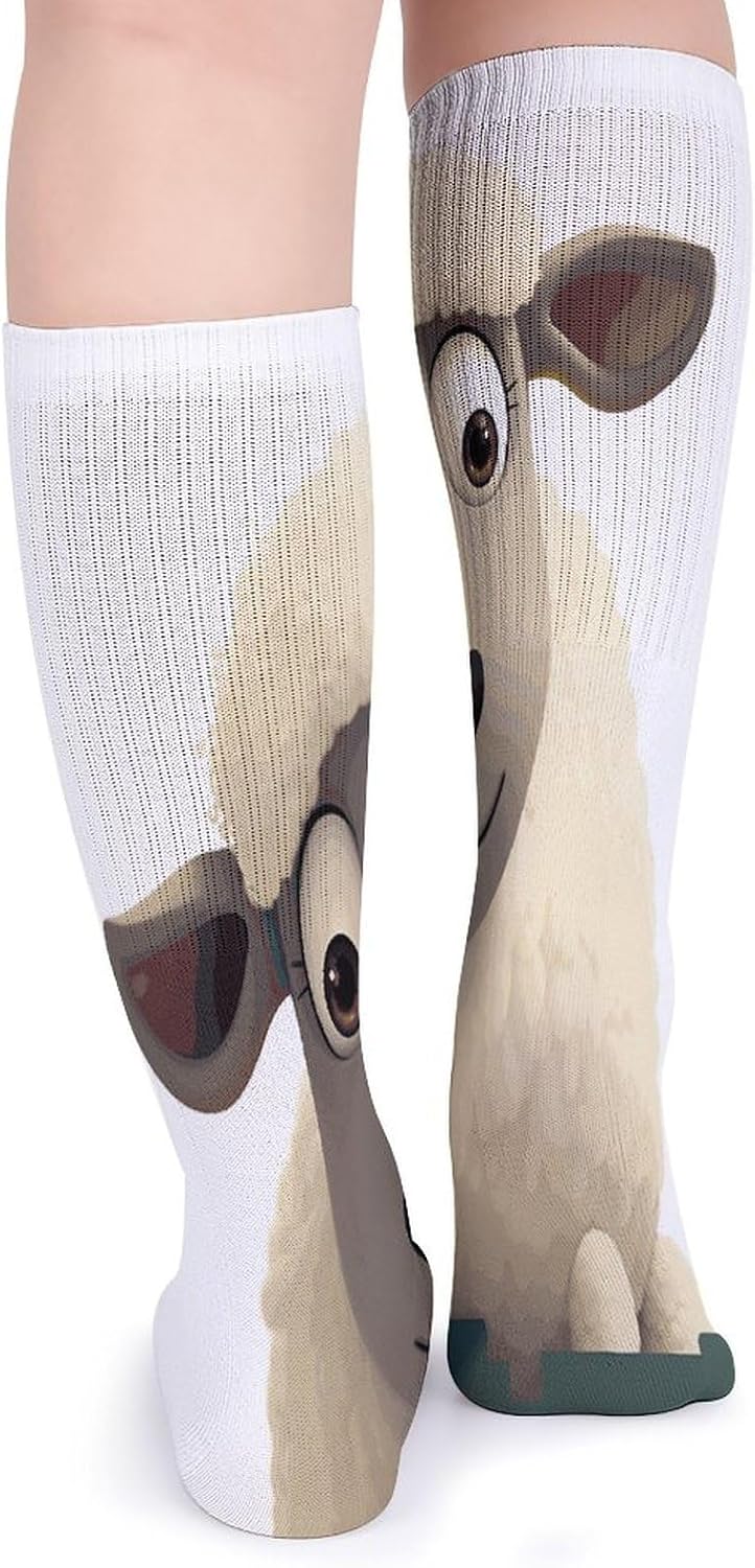 Sheep Knee High Socks Cozy Knee High Socks Soft Mid-Length Sock for All Seasons Daily Wear Adult