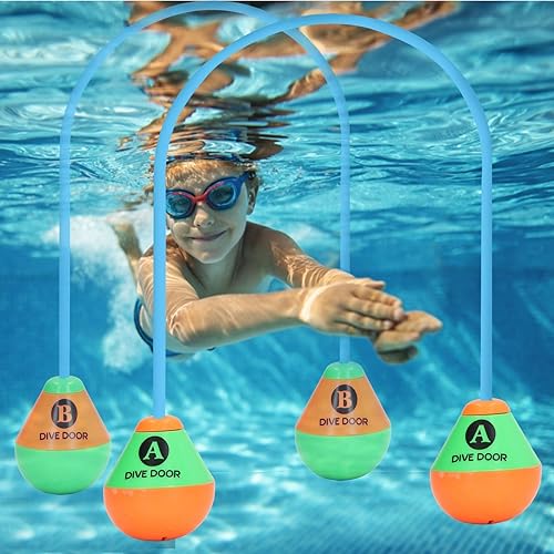 Miniatura 4 de TOPINCN 2 Packs Pool Toys Diving Doors, Swim Thru Door Water Games Underwater Training Toys Interesting Swimming Toy for Summer Activities Party,