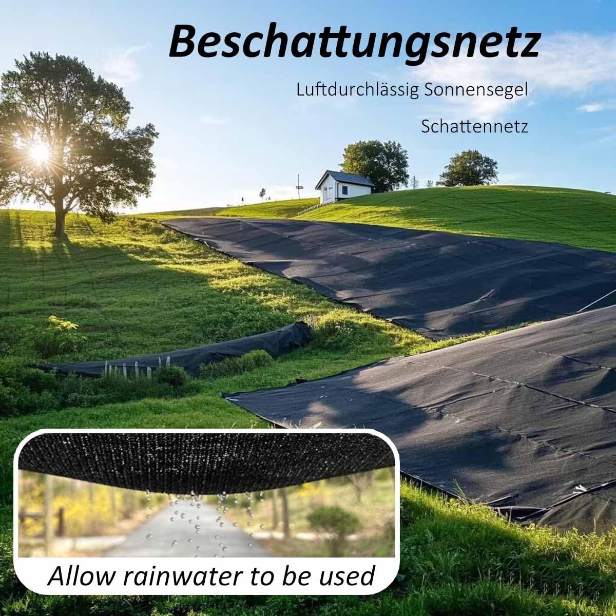 Garden Sunblock Shade Cloth Black Shading Net 80% Greenhouse Sun Shade Sail with Grommets, 2x3.0m, 2x4.0m, 3x3.0m, 3x6.0m, 4X5.0m, 6x6.0m, 8x8.0m(3x4.0 m)