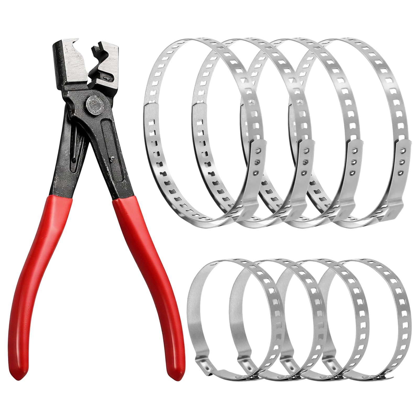 Agvdg Heavy Duty CV Boot Clamp Pliers with 8 PCS Adjustable CV Boot Clips, Hose Clip Pliers CV Boot Tool for Most Cars
