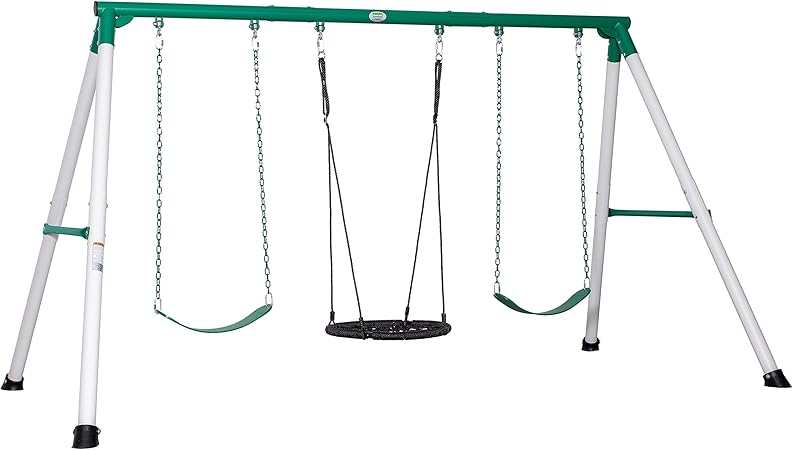 Backyard Discovery Little Brutus Heavy-Duty Metal A-Frame Swing Set