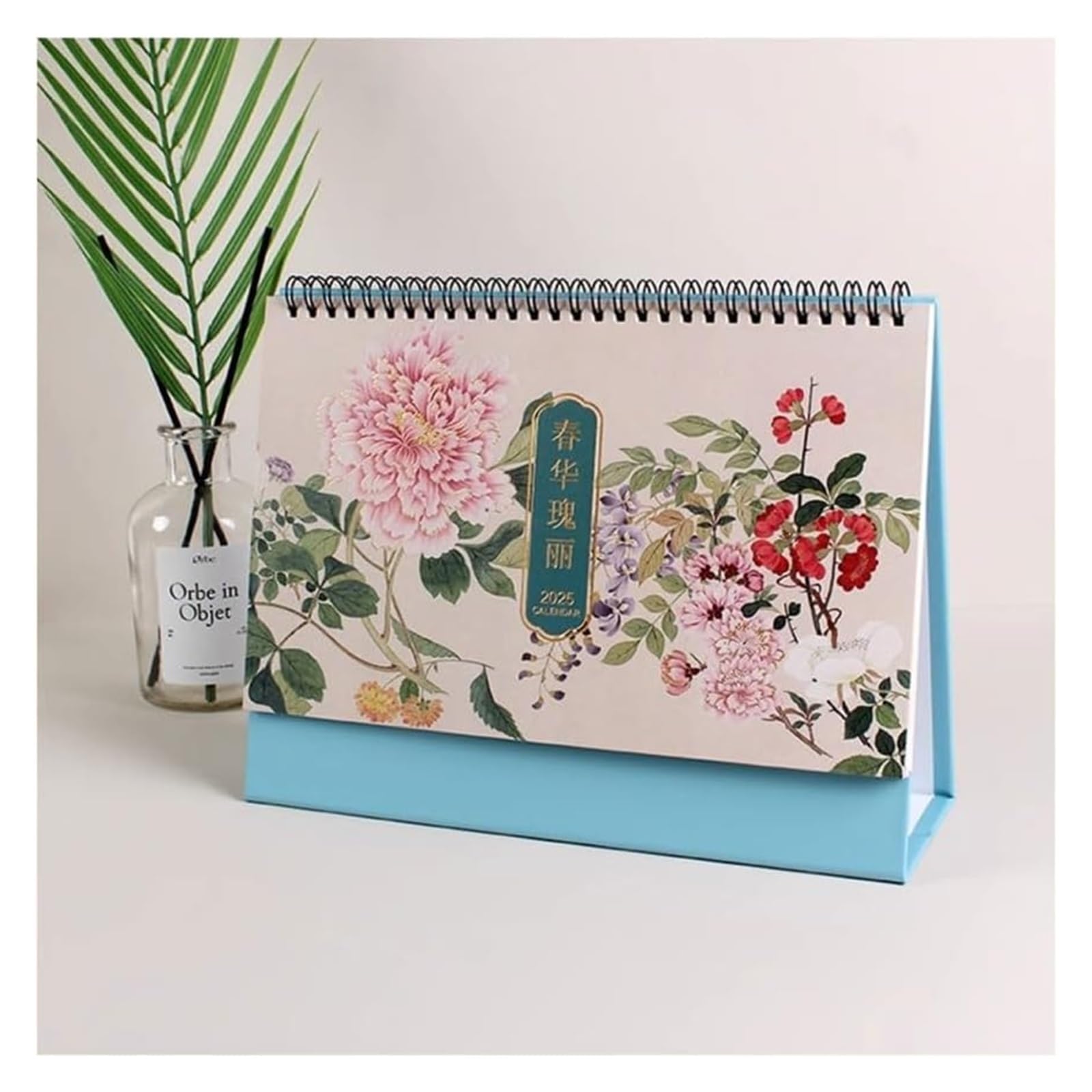 Tischkalender, Tischkalender 2025, Jahr der Schlange, modischer Kunst-Schreibtischkalender im chinesischen Stil, Monatskalender, Planer, Ornament-Kalender