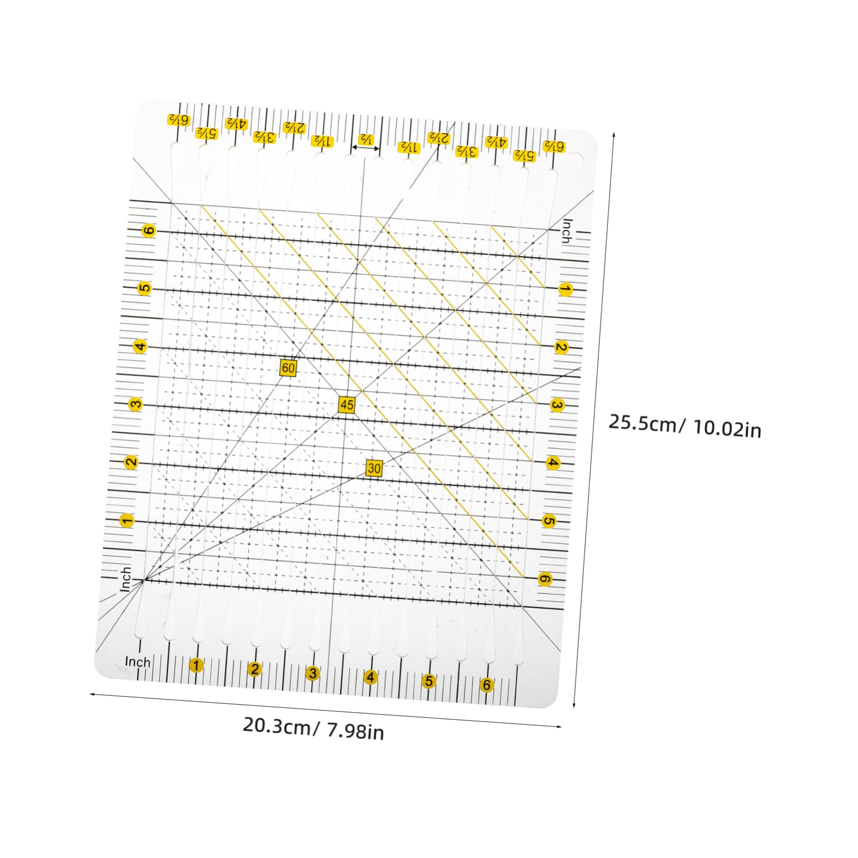 Transparentes Quadratisches Quiltlineal aus Kunststoff