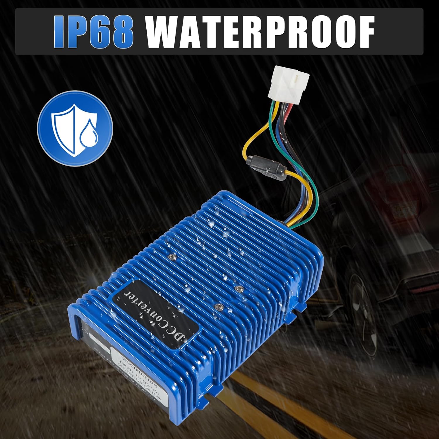 Universal 36V/48V to 12V Voltage Reducer Converter, DC to DC Step Down Regulator Compatible with EZGO, Yamaha, Club Car Golf Cart, 30A 350W