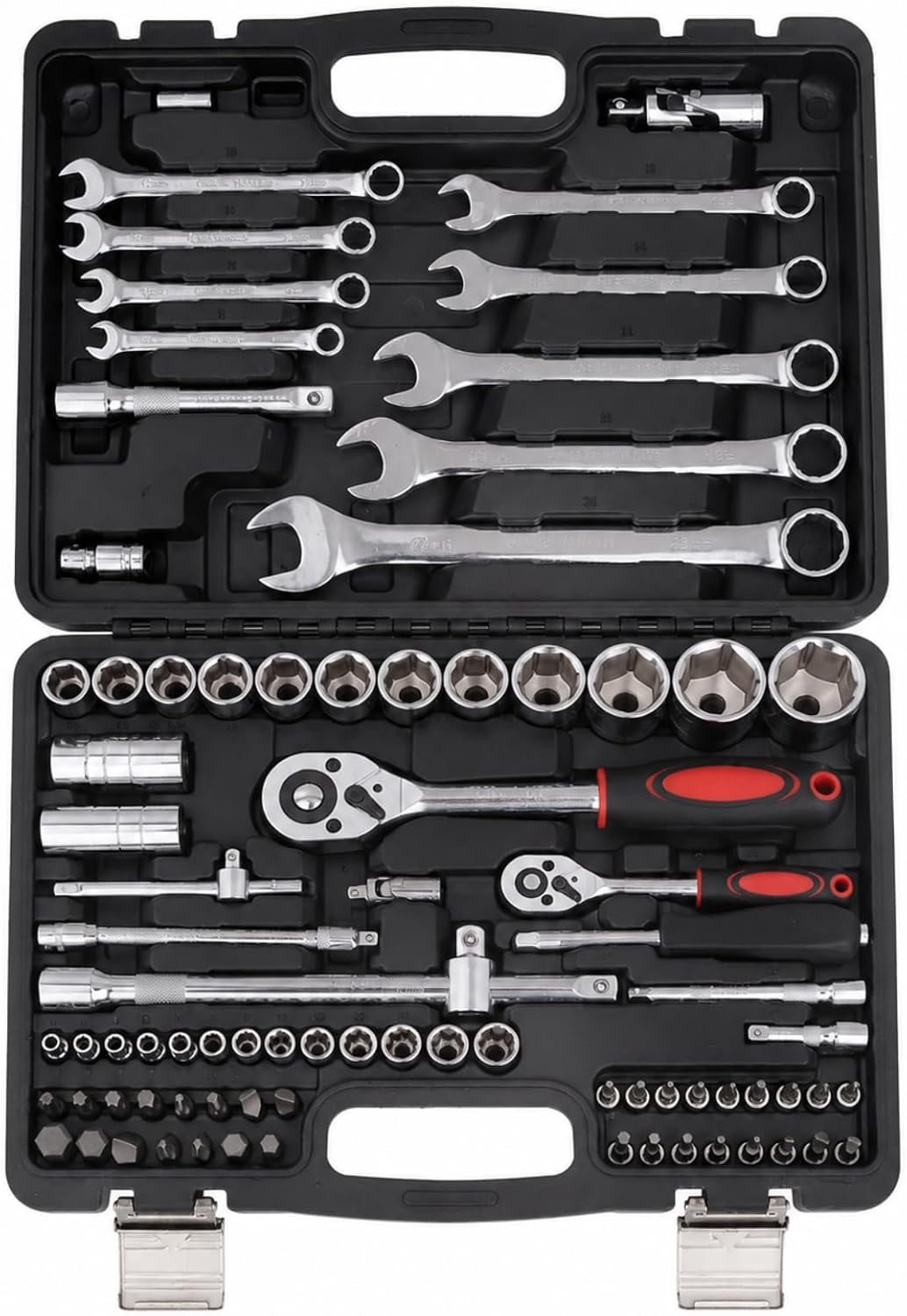 Automotive Tool Kit Portable Car Repair Tool Set Organized Socket Set with Case for Garage