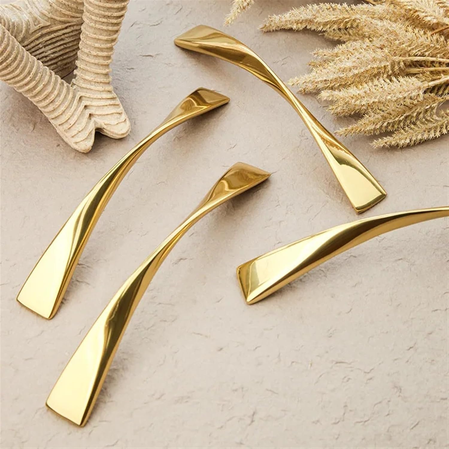 Shiny Gold Cabinet Handle Solid Brass Furniture Handle 160mm Size Bar Pull Kitchen Pull Handle 1Pcs (Color : 160mm, Size : 1pc)