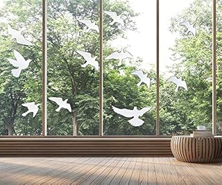 MESINURS Clear Anti-Collision Bird Stickers for Windows - 12 Pack Decals Prevent Bird Strikes & Protect Glass Doors