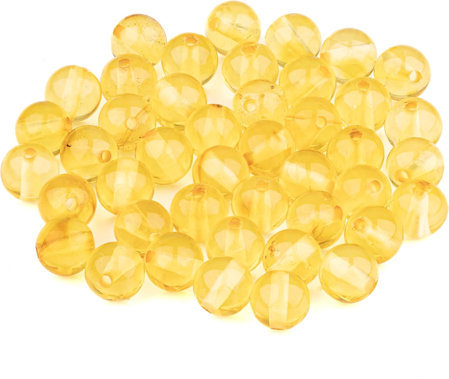 Amber Round Beads Polished 100% Natural Baltic Stone 5mm Loose with Drilled Holes for Crafting Beading and Jewelry Making - Amber Culture