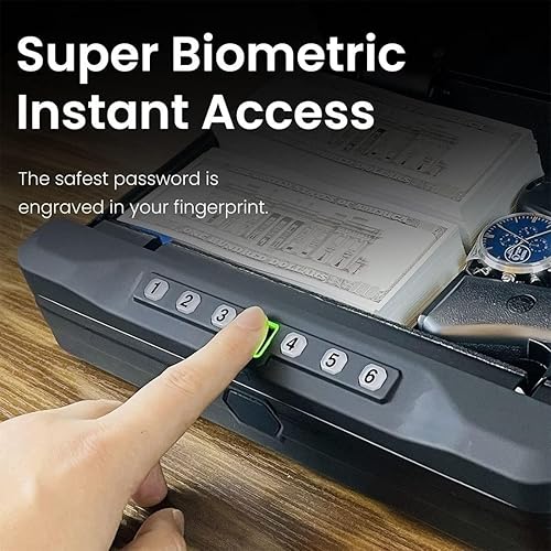 Miniatura 3 de Caja fuerte inteligente para pistolas biométrica para pistolas con huella dactilartecladollave digital, seguro para pistola de acceso rápido, para