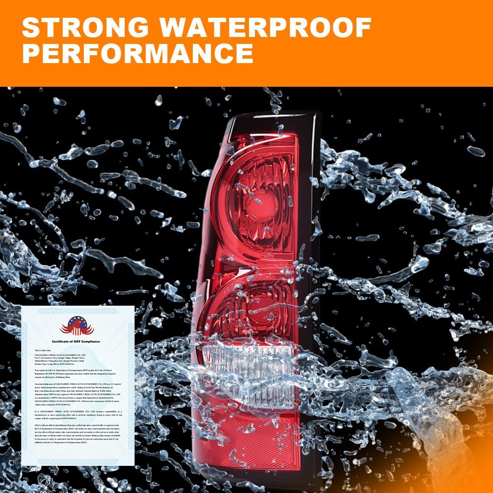 G-PLUS Clear Rear Tail Lights Compatible with 2003 2004 2005 2006 Chevy Silverado Pickup Red GM2800174, GM2801174 luces traseras Luces Traseras Rear Brake Lamps Assembly