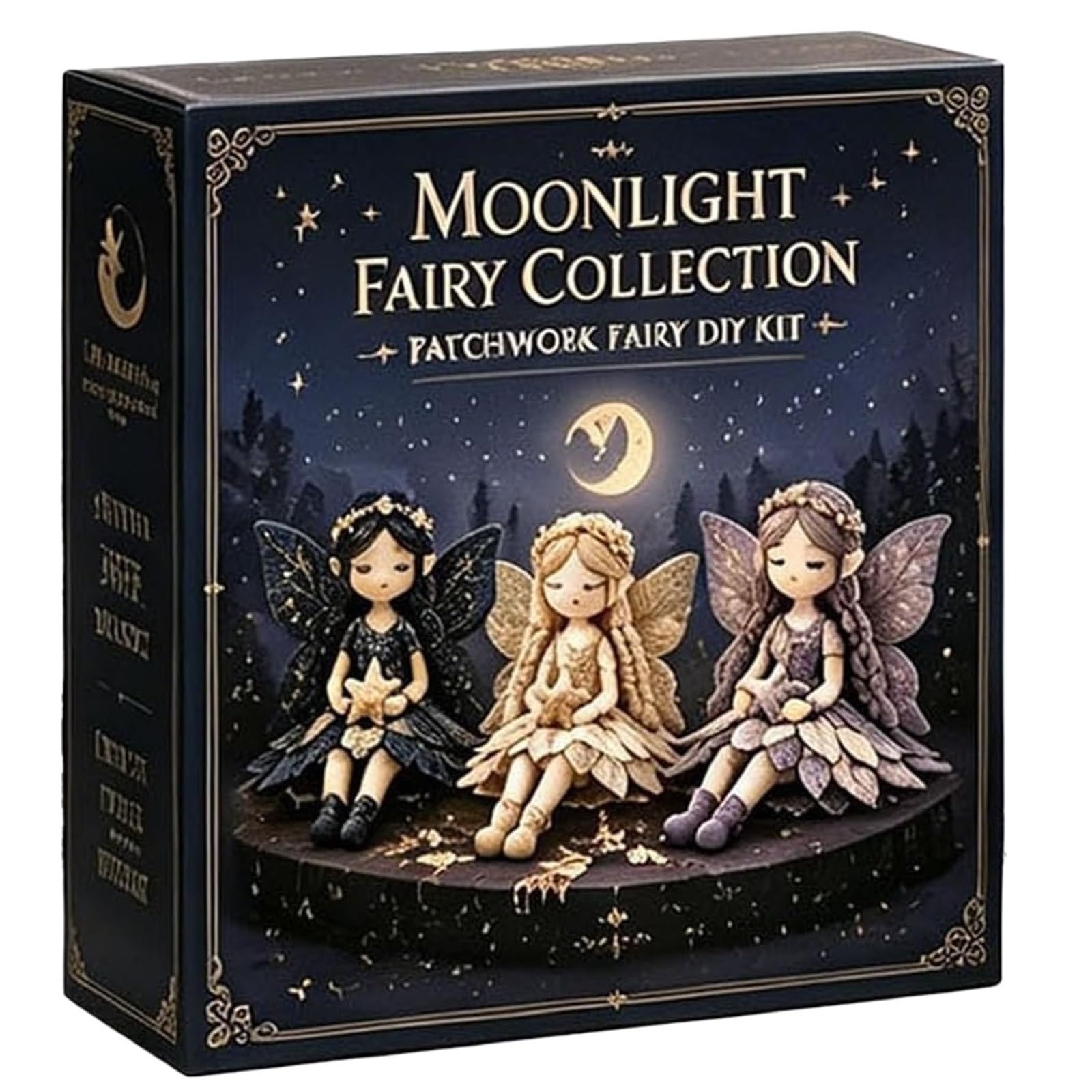 Handmade Fairy Sewing Kit Fairy Patchwork DIY Collection, Handmade Sewing Kit, Fun Flower Fairies, Make Winged Elf Cloth Doll(Moonlight)