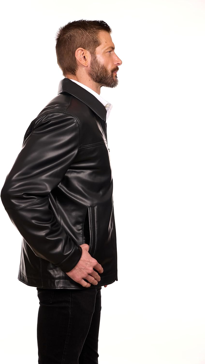 Perry Ellis New York Mens Leather Jacket - Image 3
