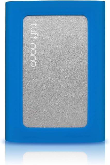 CalDigit Tuff Nano - Compact Rugged IP67 USB-C 3.2 Gen 2 10Gb/s External NVME SSD, Compatible with Thunderbolt 3 Mac and PC, Up to 1055MB/s (512GB SSD, Blue)