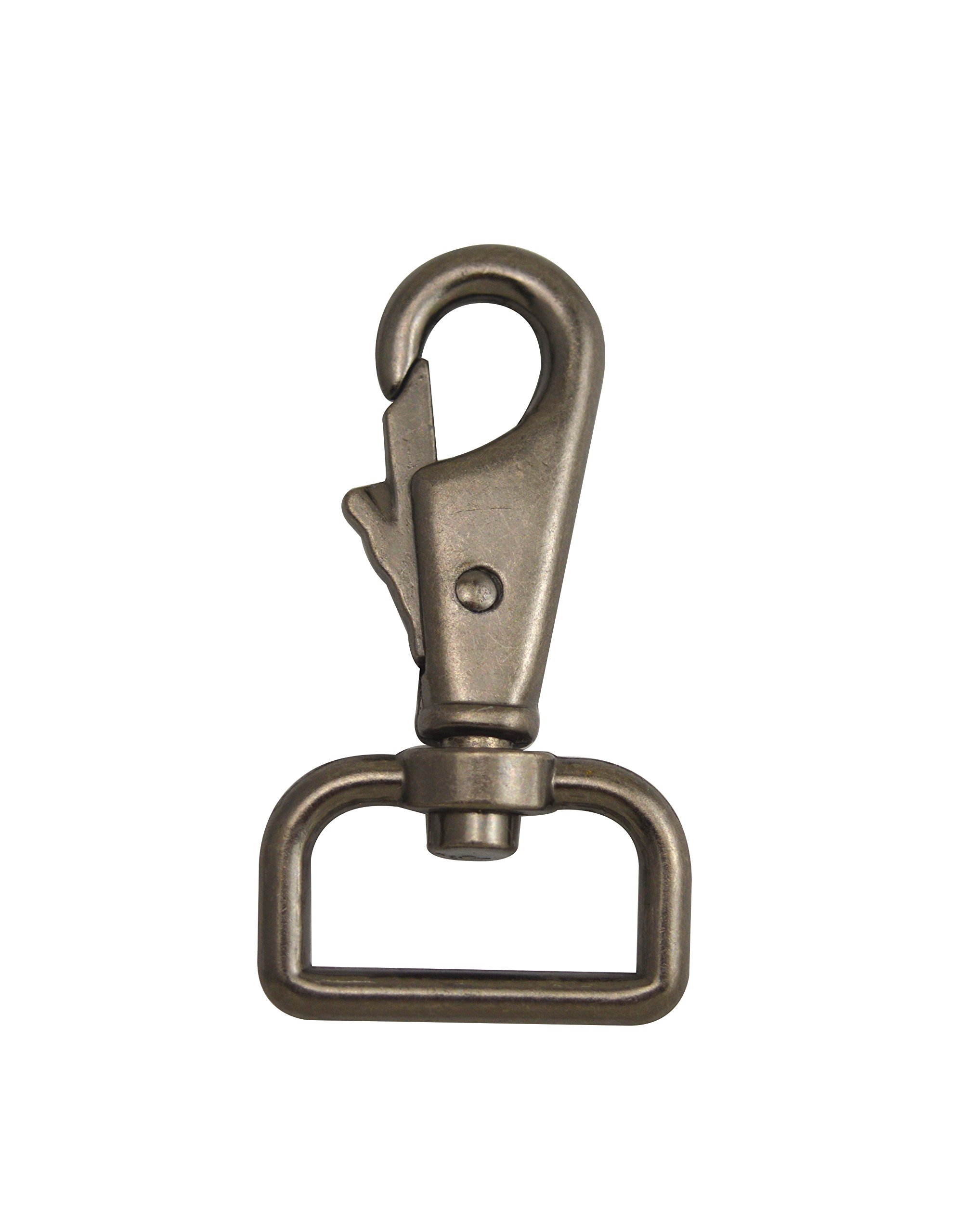 Wuuycoky Gun Color 1" Inner Diameter D Ring large Shrimp Head Lobster Clasps Swivel Snap Hooks Pack of 4