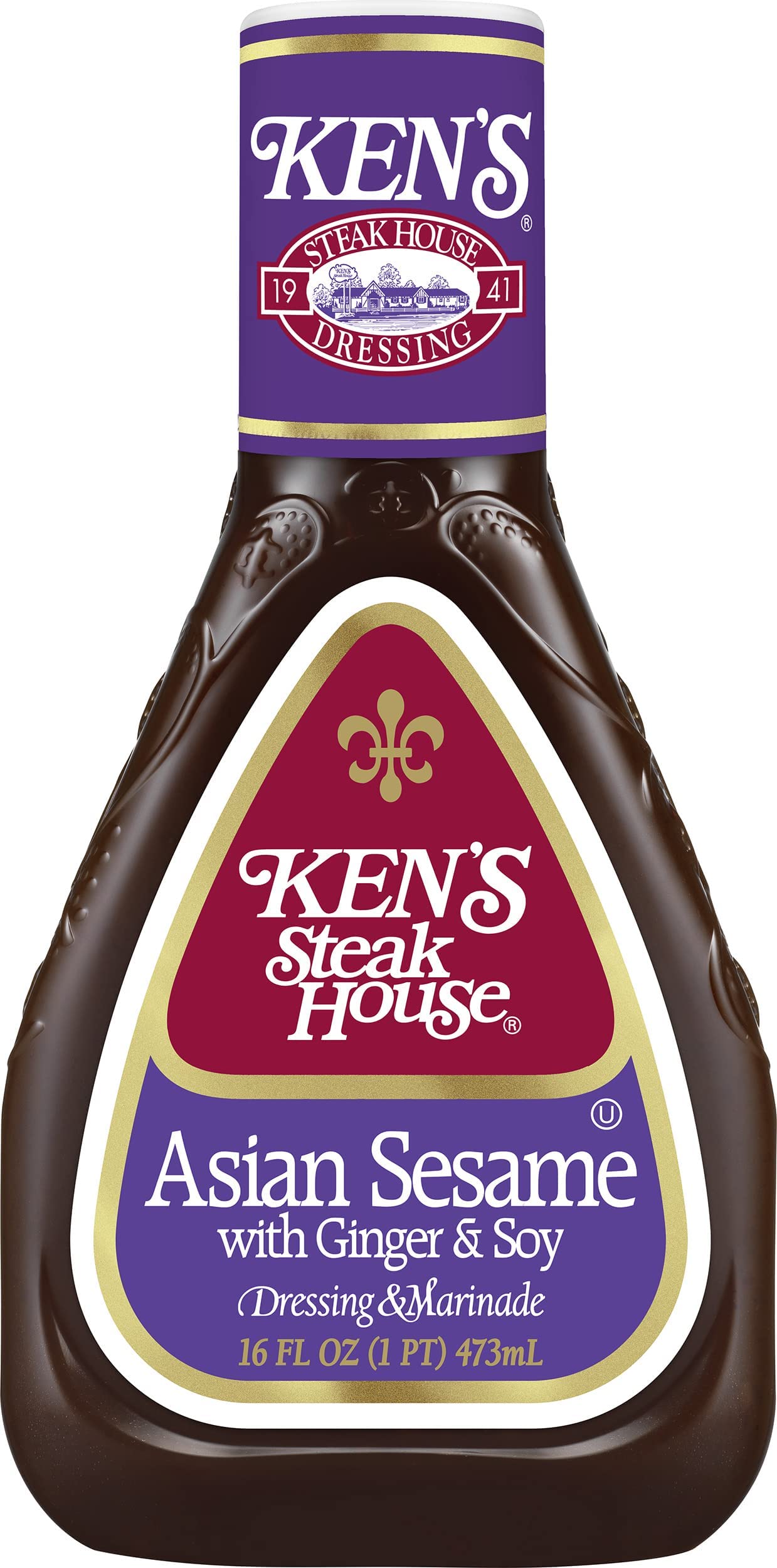 Amazon.com : Ken's Steakhouse Dressing, Asian Sesame Dressing & Marinade with Ginger & Soy, 16 FL OZ Bottle (Pack of 2) : Grocery & Gourmet Food