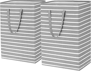Goodpick Laundry Hamper Large Collapsible Laundry Baskets for Towels Bedding Dirty Clothes Hampers for Laundry Bin Toy Storage Baskets for Organizing Blankets in Bedroom Student Dorm, 75L 2 Pack, Grey