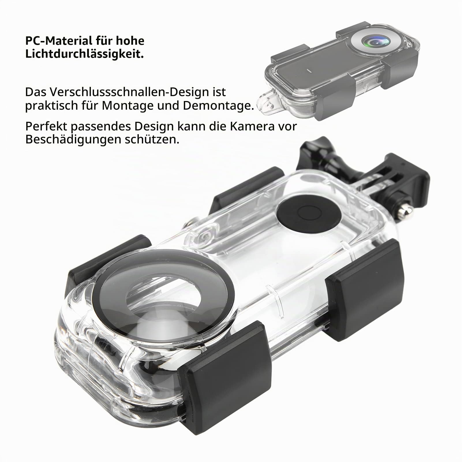 X2 Tauchkoffer ONE X2 Kamera Wasserdichtes Gehäuse Hülle 40m/131ft Wasserdichtes Tauchgehäuse für ONE X2 Kamera Schützende Unterwasser-Tauchgehäuseschale