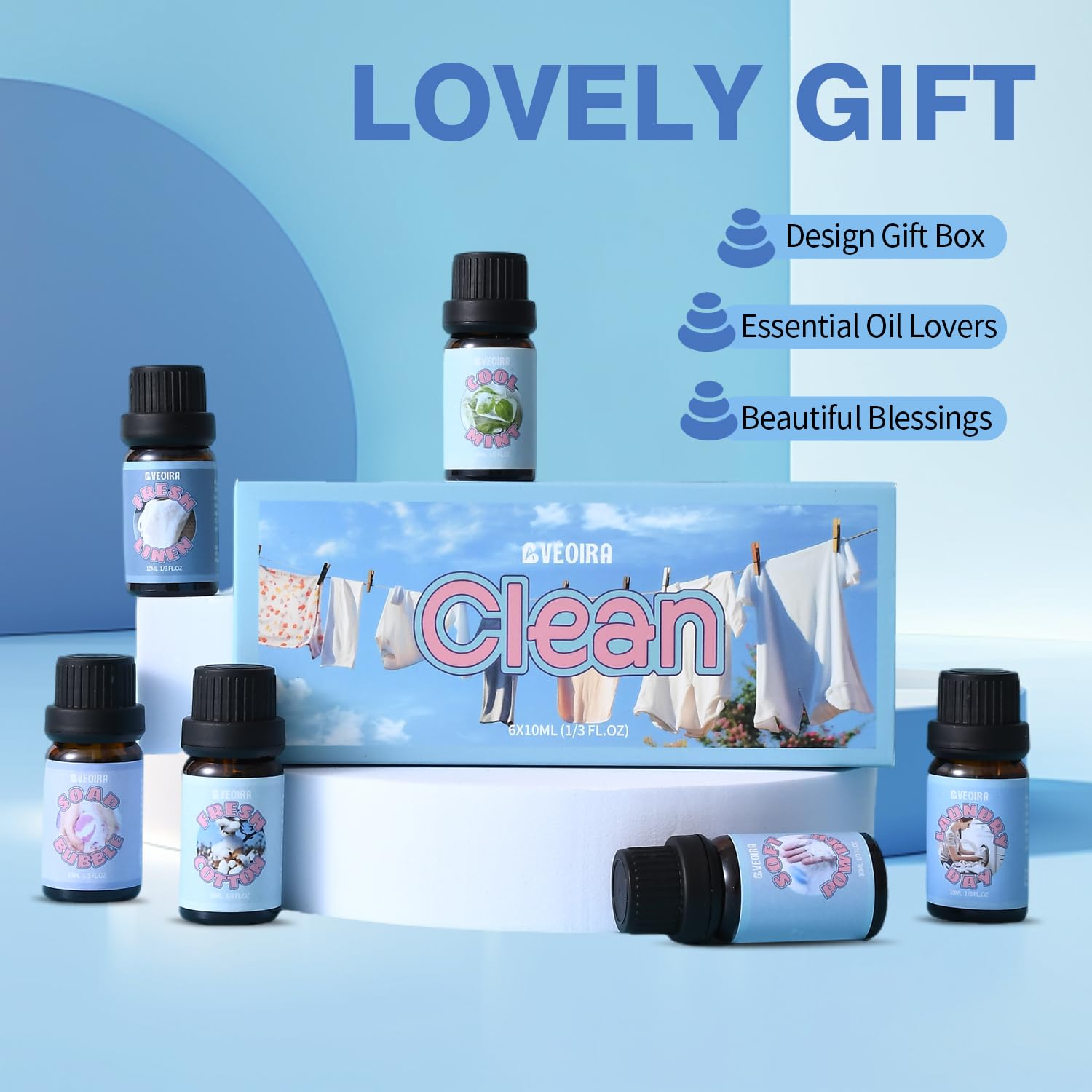 Juego de aceites de fragancia limpia, juego de aceites esenciales de lavandería para difusor, velas, aceites perfumados para hacer jabón, lino fresco, menta fresca, burbujas de jabón, día de