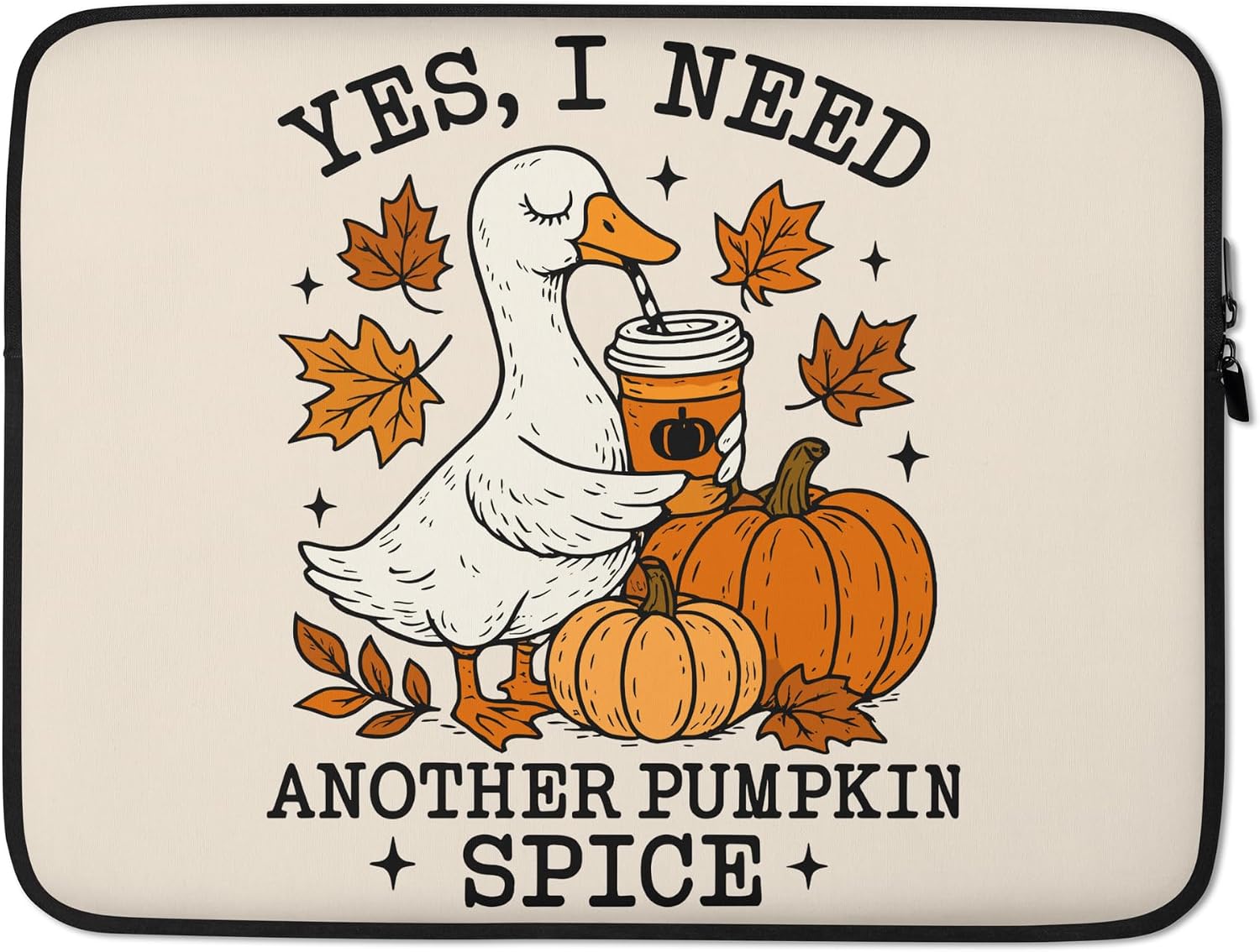 Pumpkin Spice Goose Fall Coffee Lover Autumn Season Graphic Laptop Sleeve