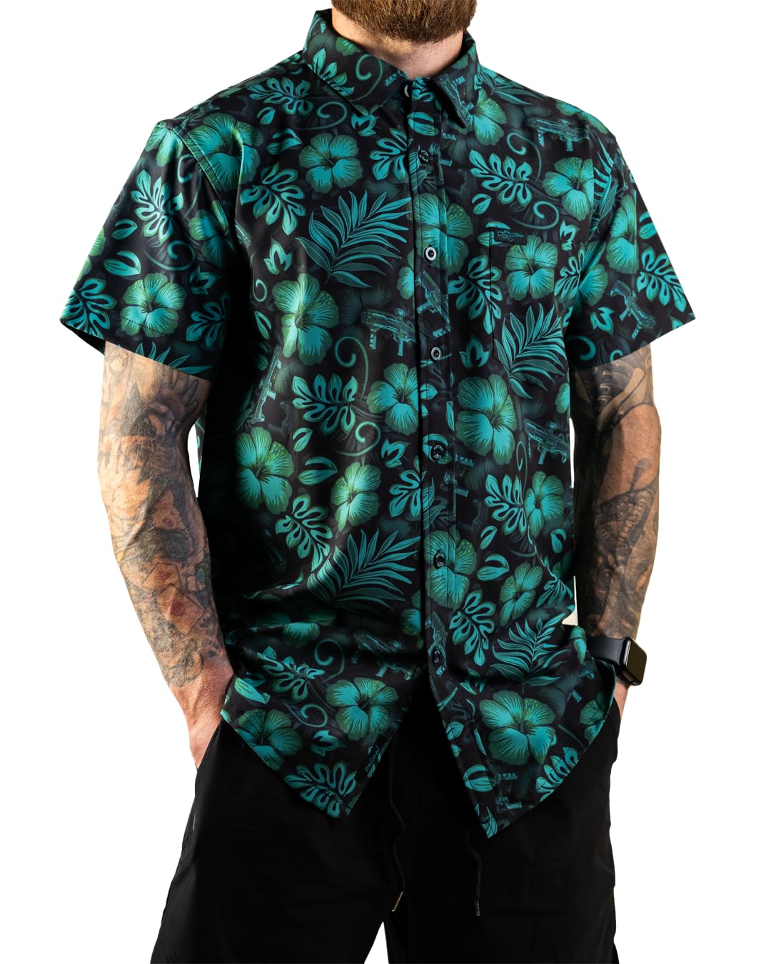 Retro Rifle Men’s Short Sleeve Button Down Shirt