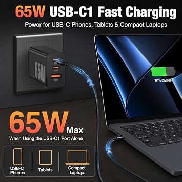 65W Super Fast Charger PD3.0&6/10FT USBC Cable for Samsung Galaxy S26 Ultra