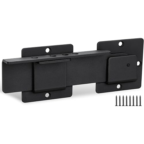 9" Flip Gate Latch Lock with 4 Padlock Holes, 4mm Extra Heavy Duty Carbon Steel Adjustable Door Latch for Sliding/Swing Gates, Outdoor Wooden Fence, Barn, Shed, Garage, Yard, Double Gate