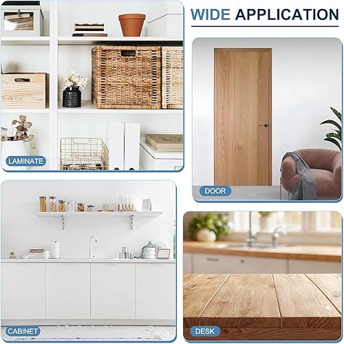 Miniatura 7 de PATIKIL Bandas de borde de abedul, cinta de chapa de madera de 1 pulgada x 10 pies, previamente pegada, bandas de borde de madera contrachapada