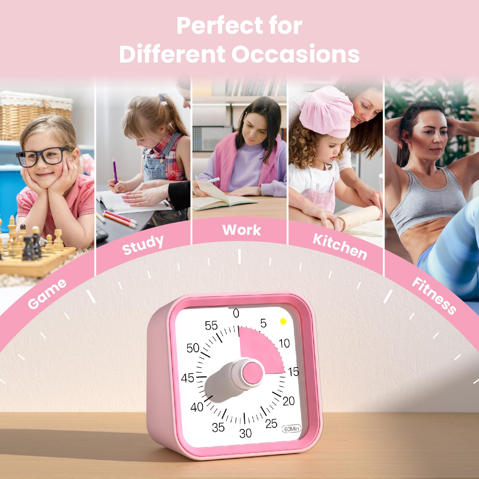 InfPokid Visuele timer voor kinderen met pauzefunctie, 60 minuten countdown- timer voor kinderen, bureaustudie, bureau en vergaderingen, koken in de keuken, stil tijdmanagement voor ADHD (blauw InfPokid Visuele timer voor kinderen met pauzefunctie, 60 minuten countdown- timer voor kinderen, bureaustudie, bureau en vergaderingen, koken in de keuken, stil tijdmanagement voor ADHD (blauw