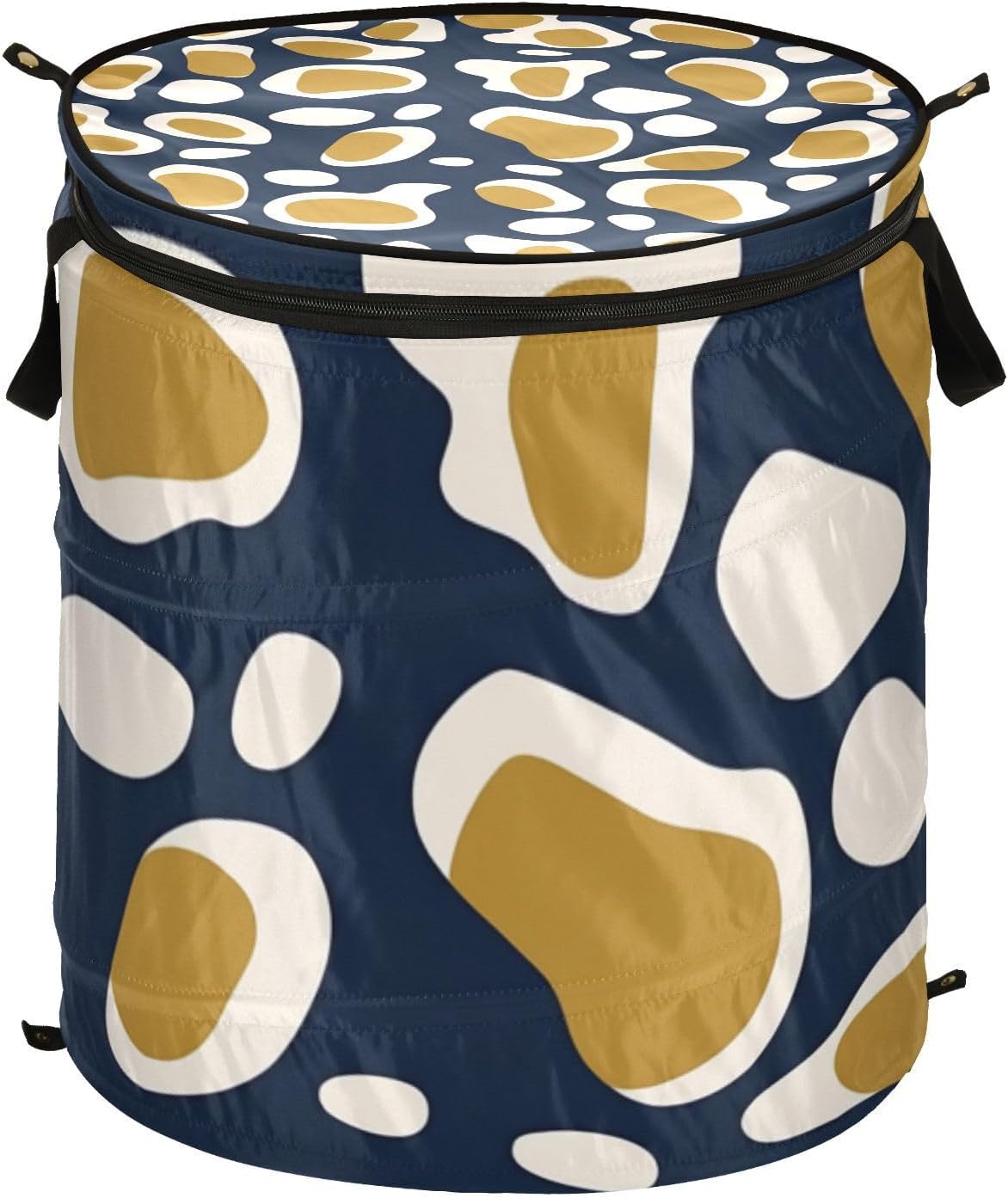 Animal Fur Print Leopard Khaki Blue laundry basket foldable and waterproof bins with lids for organizing with sturdy handle Hamper totes accessories for cloth house cubby separated laundry