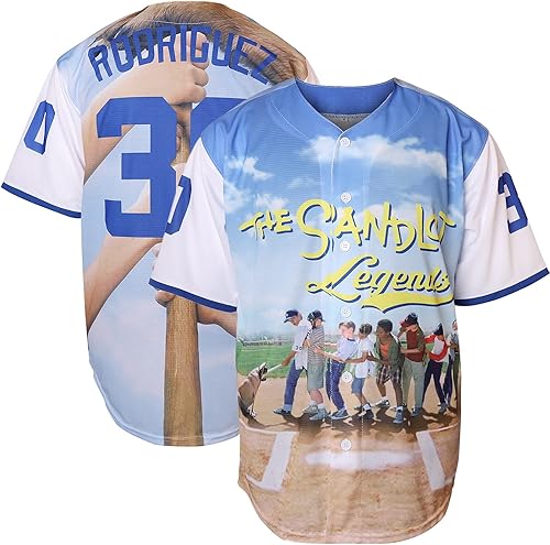 Benny 'The Jet' Rodriguez 30 The Sandlot Bel Air Camiseta de béisbol de manga corta Yeah-Yeah