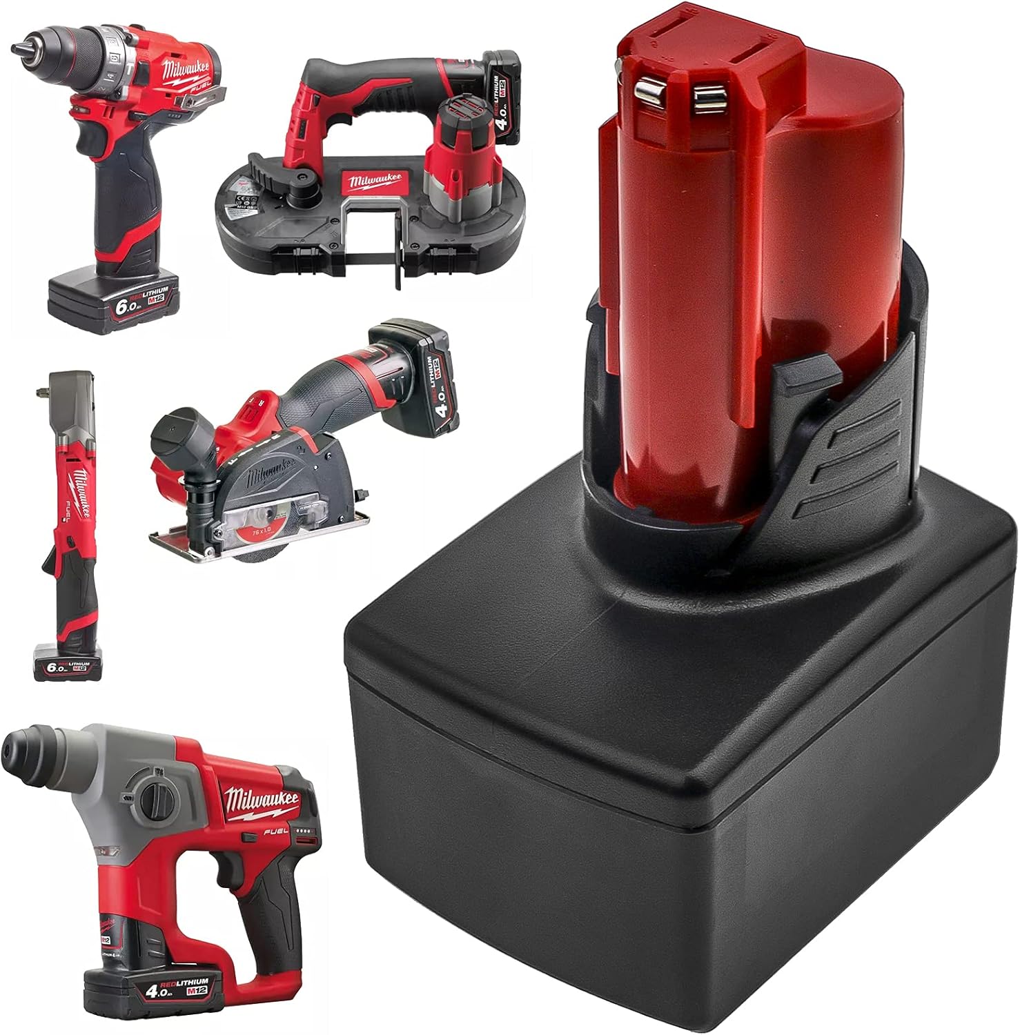 12v Compatible with Battery Milwaukee 48-11-2440, 4931427105, 4932430064 M12 HPT-202C TH-KIT, M12 HPT-202C U-KIT, M12 HPT-202C V-KIT, M12 HPT-202C V-KIT2, M12 HV