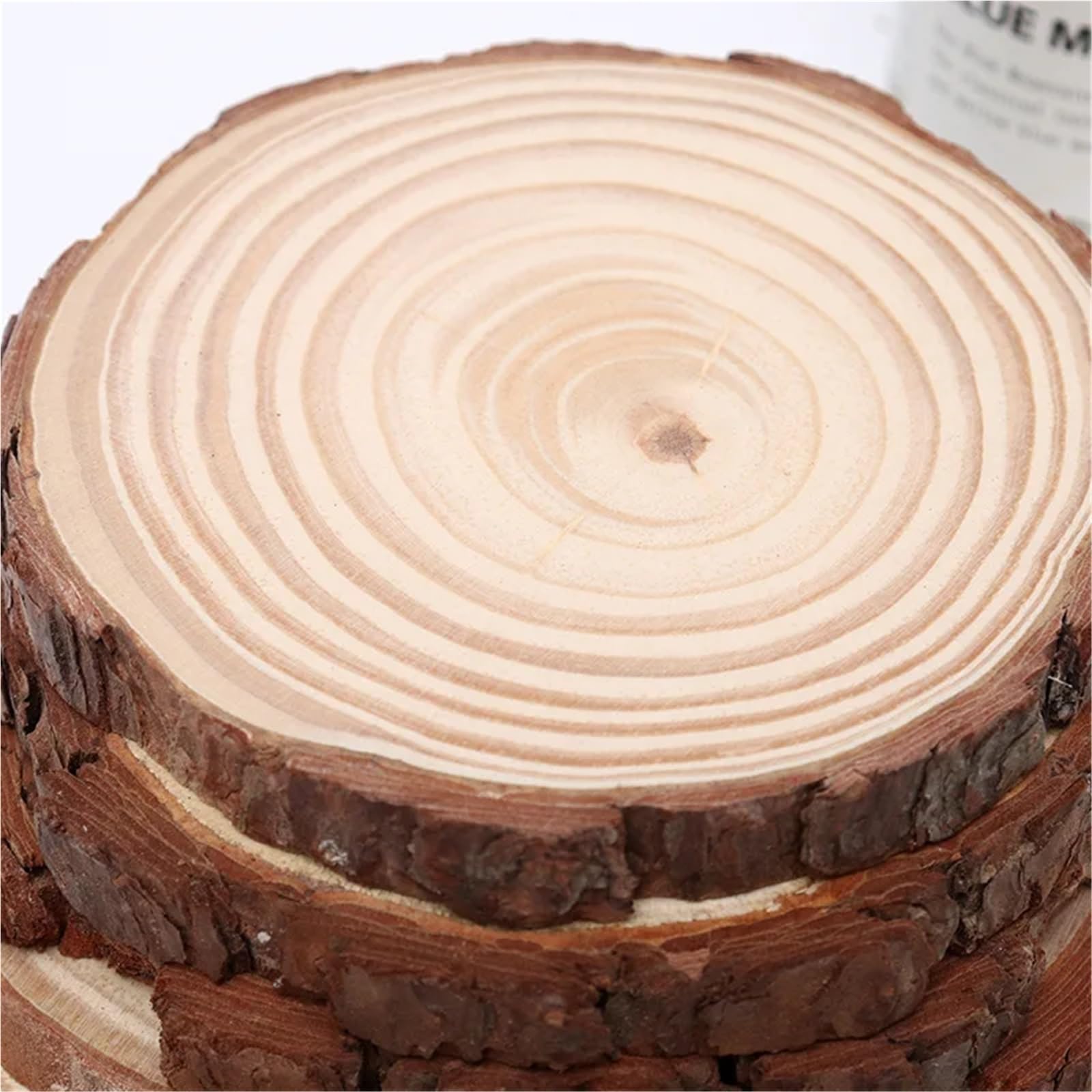 Círculos de madera, Rodajas de madera pino natural 2 a 22 cm, paquete 108 piezas for manualidades, decoración bodas(1pcs18-20cm)