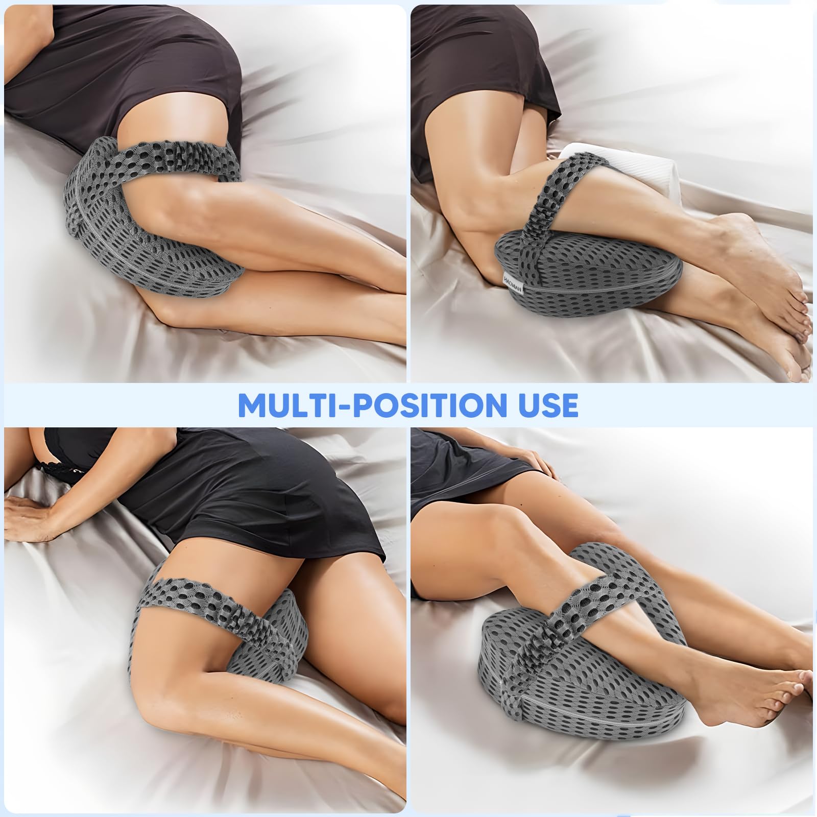 Almohada para Dormir de Lado, Almohada Piernas Dormir, Cojin Piernas Dormir, Almohada de Espuma Viscoelástica, Alivio del Dolor de Cadera, Espalda y Ciática