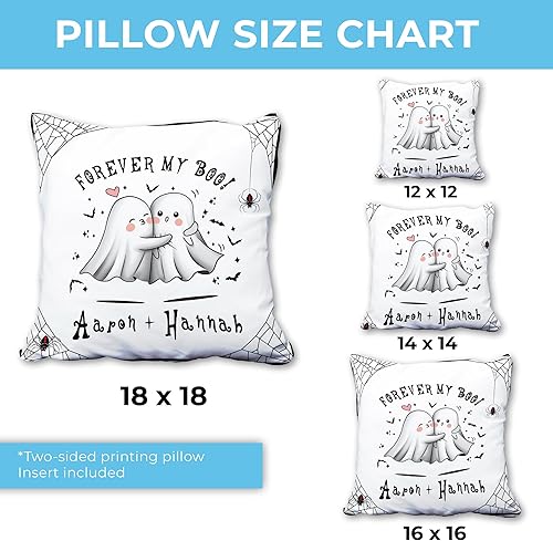 Vista 10 de Hyturtle Almohada personalizada para pareja (inserto incluido) Regalos para él – Decoración espeluznante de Halloween – Decoración de aniversario