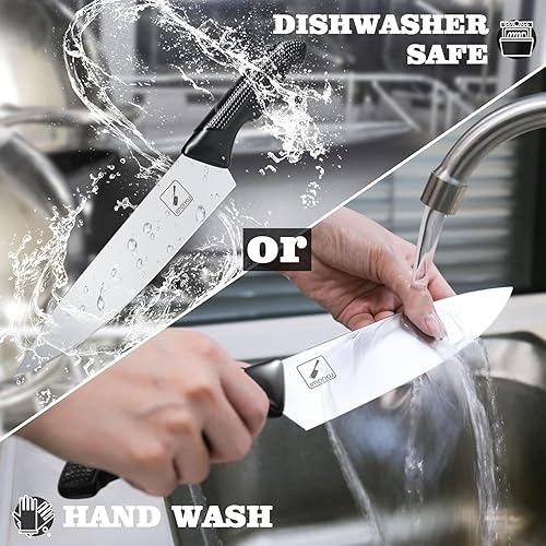 Miniatura 7 de imarku Juego de cuchillos de cocina de 14 piezas con bloque, juego de cuchillos japoneses de acero inoxidable de alto carbono para cocina, apto para