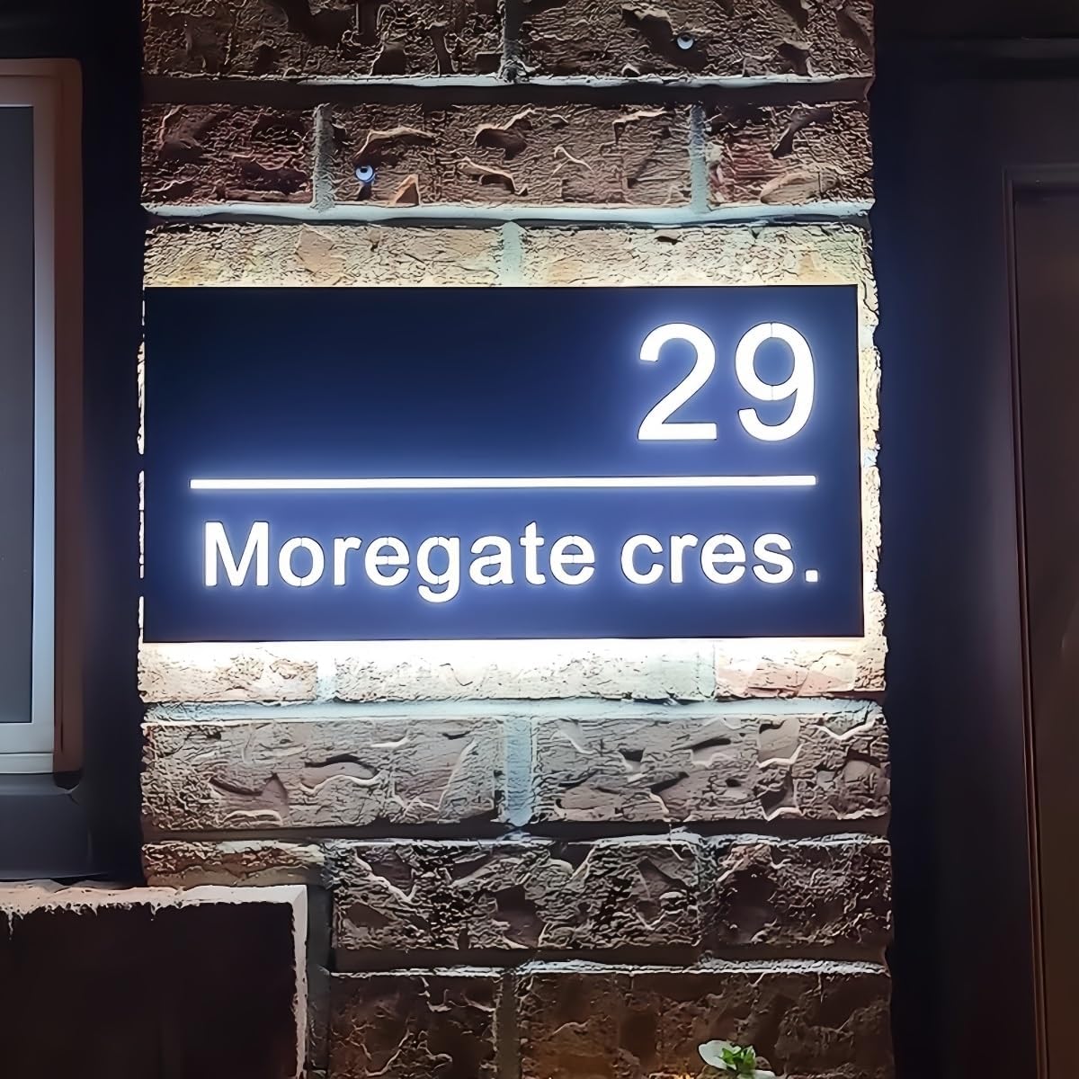 Personalized LED Backlit House Numbers, Solar Powered Address Sign, Custom LED Plaque with Waterproof, House Number for Yard and Driveway‌(15x30 cm)