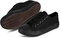 hello basics Women's Low Top Canvas Sneakers - Casual Lace-Up Tennis Shoes for Comfortable Everyday Wear