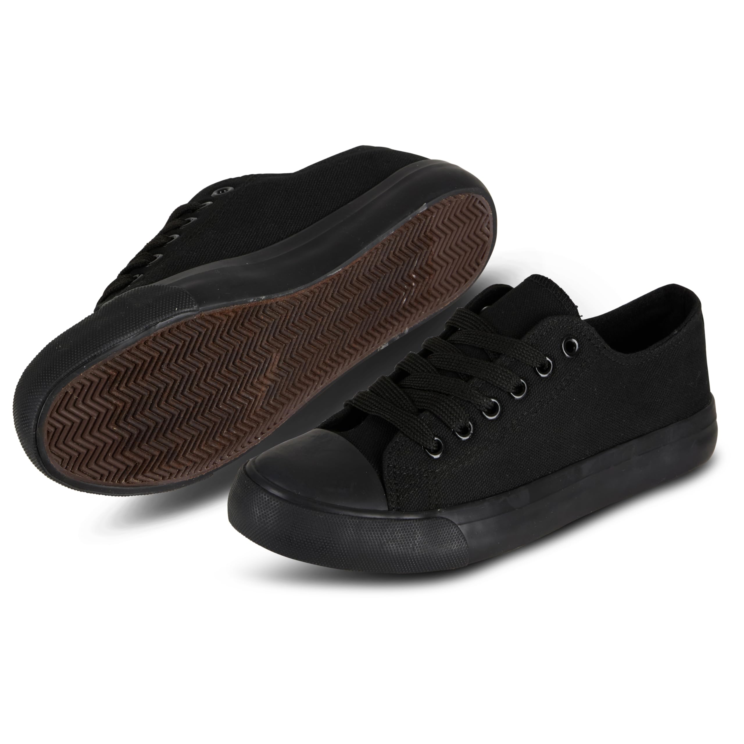 hello basics Canvas Shoes for Women Casual Low Top Women's Fashion Sneakers for Women (Black, 6)