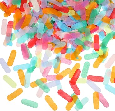 Civaner Tissue Confetti Table Confetti Colorful Rainbow for Ice Cream Theme Party Birthday Party Suppliers Decoration50g