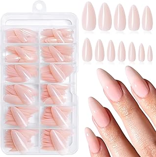 LunarCharm 240 Stück Nude Mandel Press on Nails Mittelgroße Fake Nails Press ons, Falsche Acrylnägel Press on Nails Mandel Kleber auf Nägel Künstliche Nagelspitzen