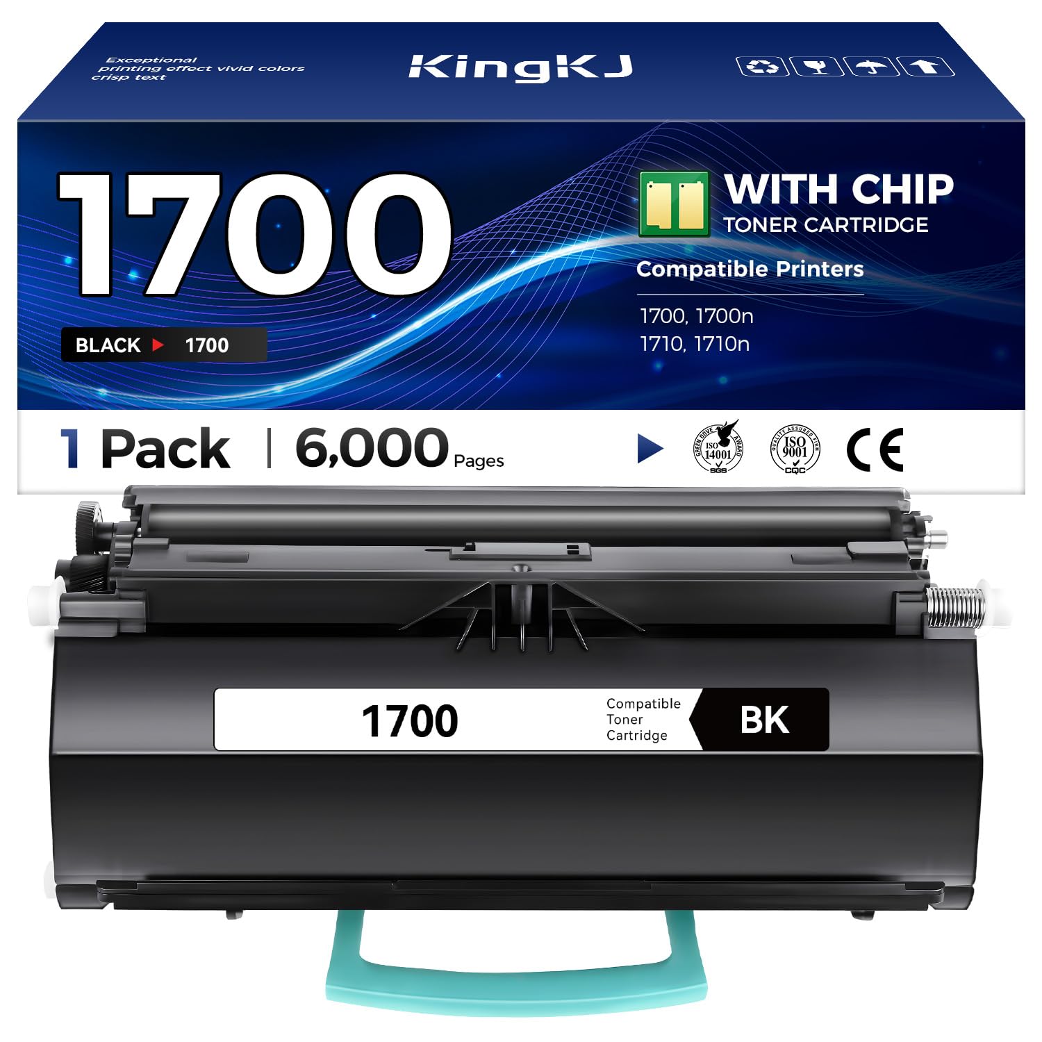 1700 1700N Black Toner Cartridge 1-Pack Compatible Replacement for Dell 1700 1700n 1710 1710n Printer 310-5400 310-5402 310-7039 310-7022 310-5399 310-7023 310-7025 310-5401 310-7038 310-7020 310-7040