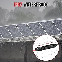 Vista 6 de ECO-WORTHY 20FT 10AWG Solar Extension Cable 30A/1000V DC, IP67 Waterproof with Compatible Quick Connectors (Red+Black) for Solar Panels