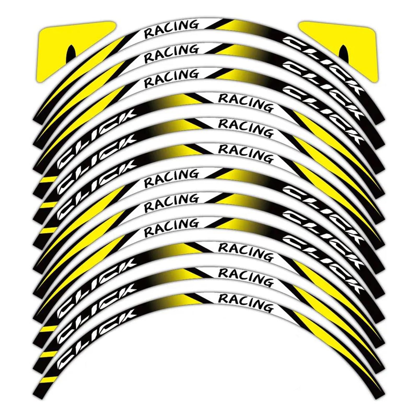 Decorative Stickers Reflective Motorcycle Accessories Wheel Sticker Inside of Hub Decals Rim Stripe Tape for Click 160 125i 125 150 150i(Yellow)