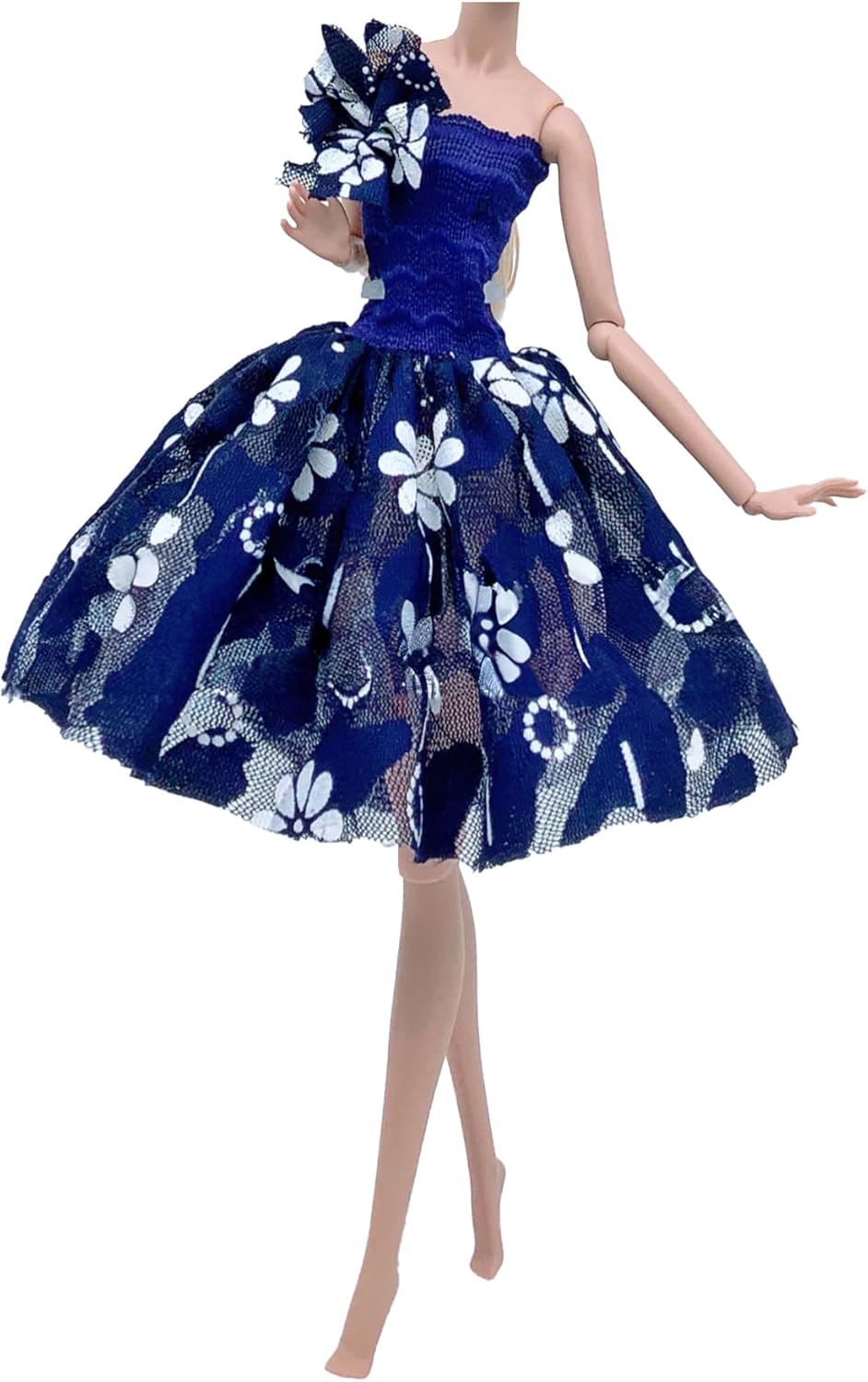 Peregrine Blue Tulle Tutu Dress - Blue Bridesmaid Wedding Dress Gown for 11.5 Inch Dolls