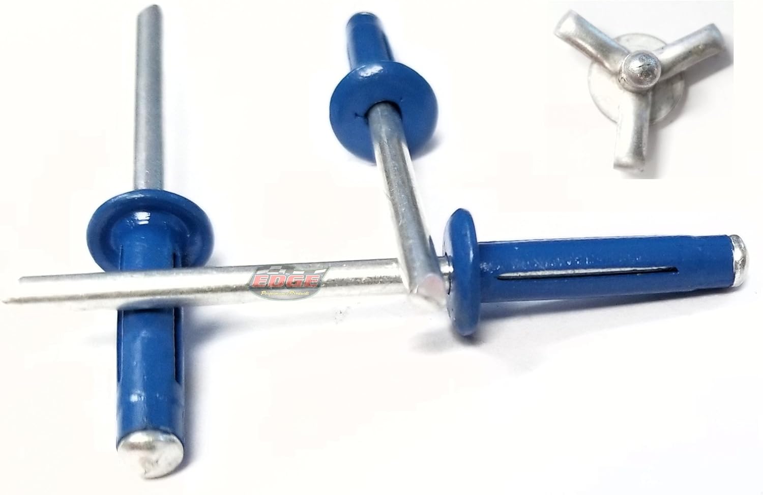 Chevron Blue Exploding Pop Rivets 3/16" Tri-Fold Small Aluminum Head Steel Mandrel .040 - .354 Grip Range Fastener