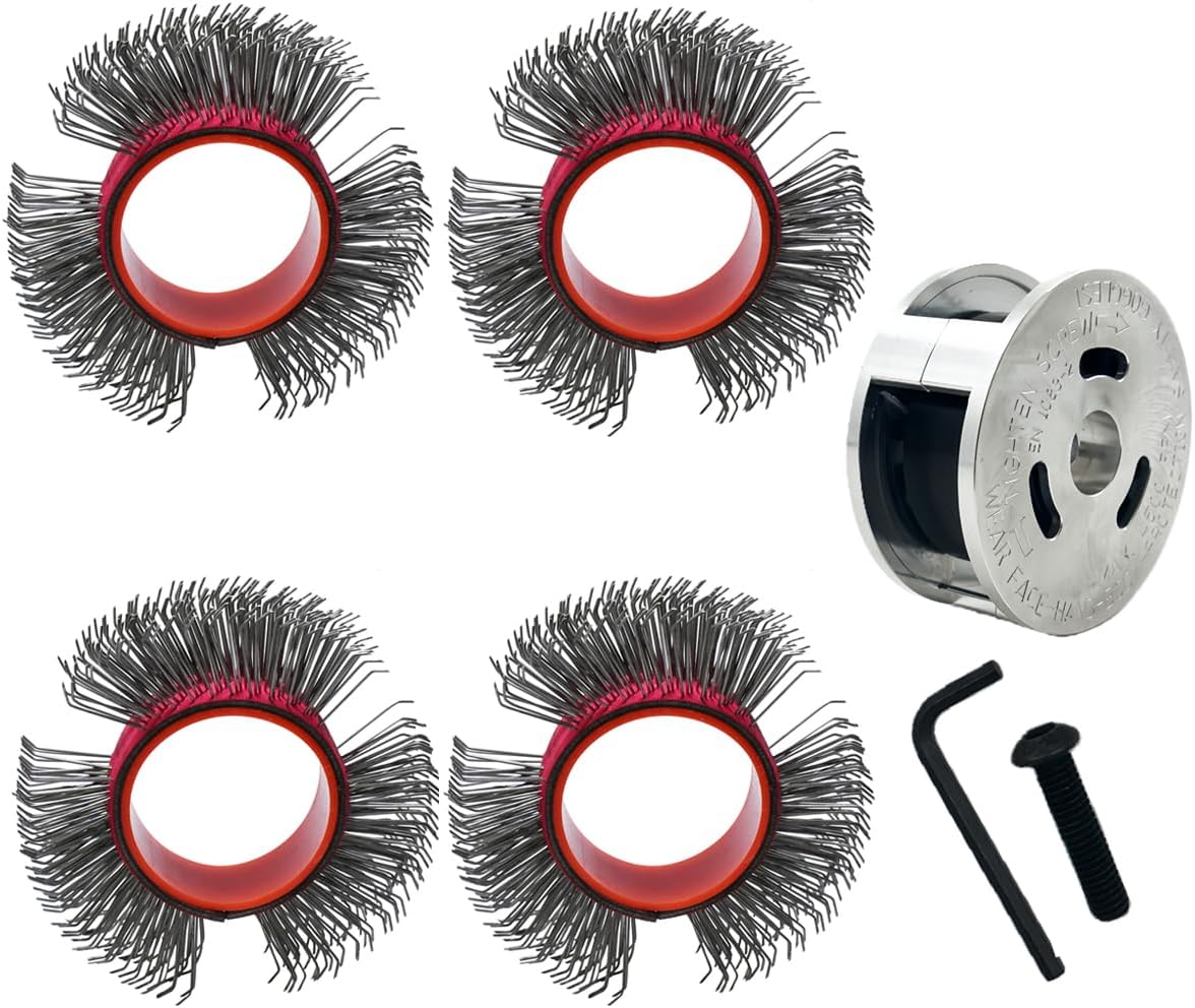 Wire Wheel Belt 0.7mm Bent Tip Coarse Wire Wheel For Rotary Removal Tool Parts Rust Removal, Stripping and Paint Wire Abrasive With Wire Brush Wheel Aluminium Adaptor