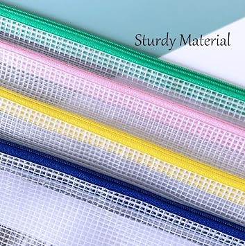 10Pack A3 Zip Wallets Plastic Wallet Extra Thick Version A3 Document Folder Zipper Bags Large Ziplock Bag Mesh Zip Bag for School Office Travel Storage (A3-10Pcs)