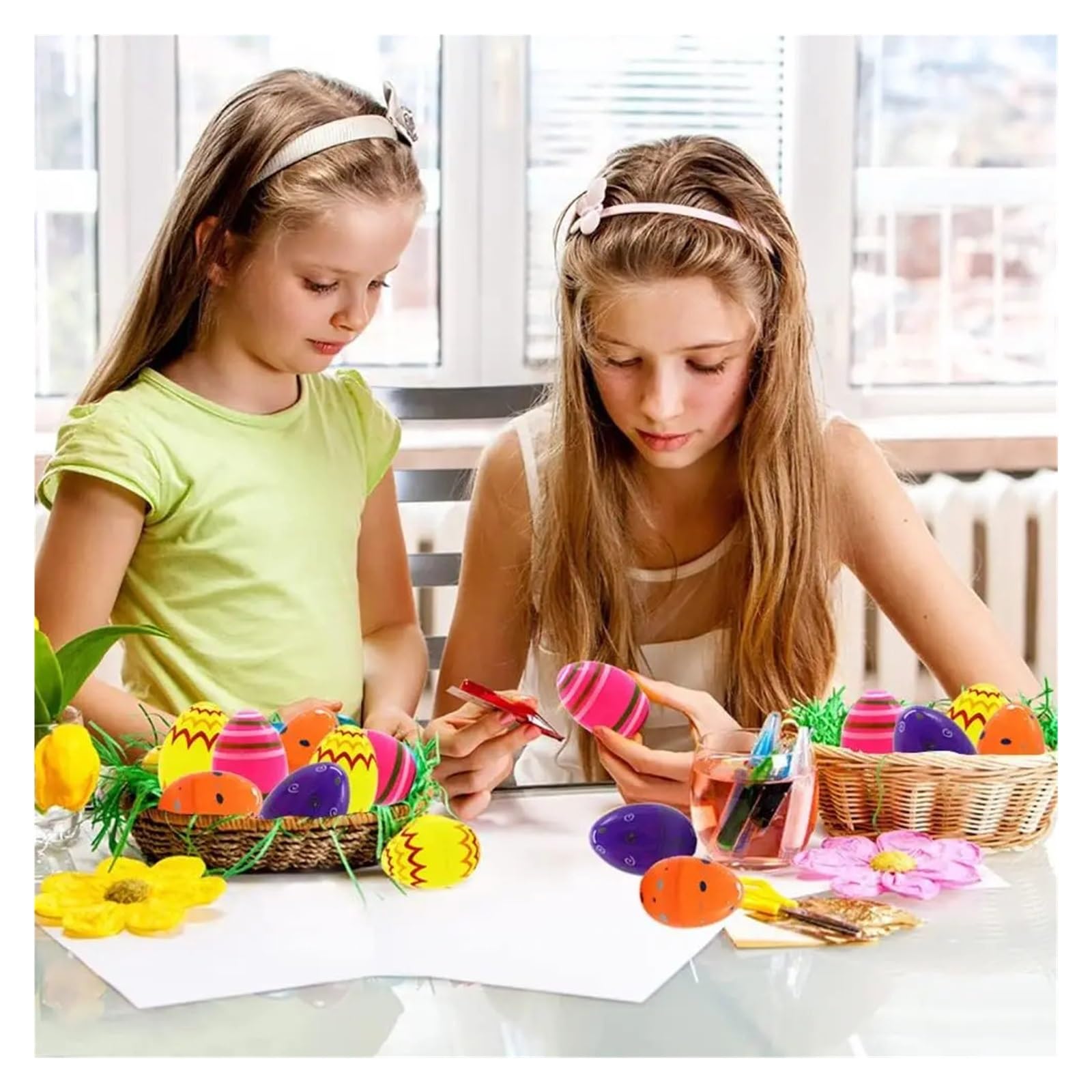 50 Pezzi di Uova Pasqua Stampate Grandi Dimensioni, Plastica Jumbo Riempibili for Imbottiture for Cestini Caccia A Tema Pasquale, Dolcetti for Bomboniere per Feste